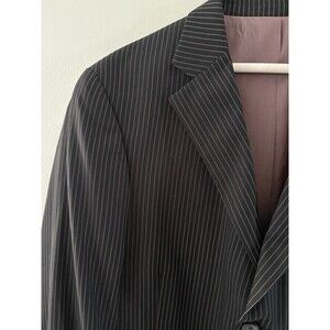 BILLY LONDON UK Suit Separate Mens 46L Black Pin Stripe Jacket Blazer